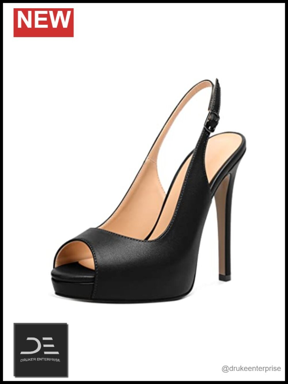 Peep Toe Platform Slingback Stiletto Heels Women Dressy Party Pumps